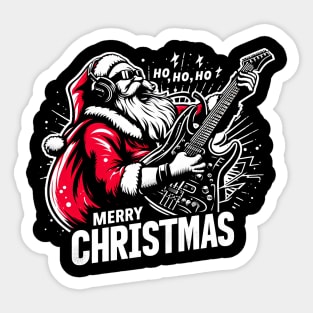 Santa Claus Playing Guitar Sticker